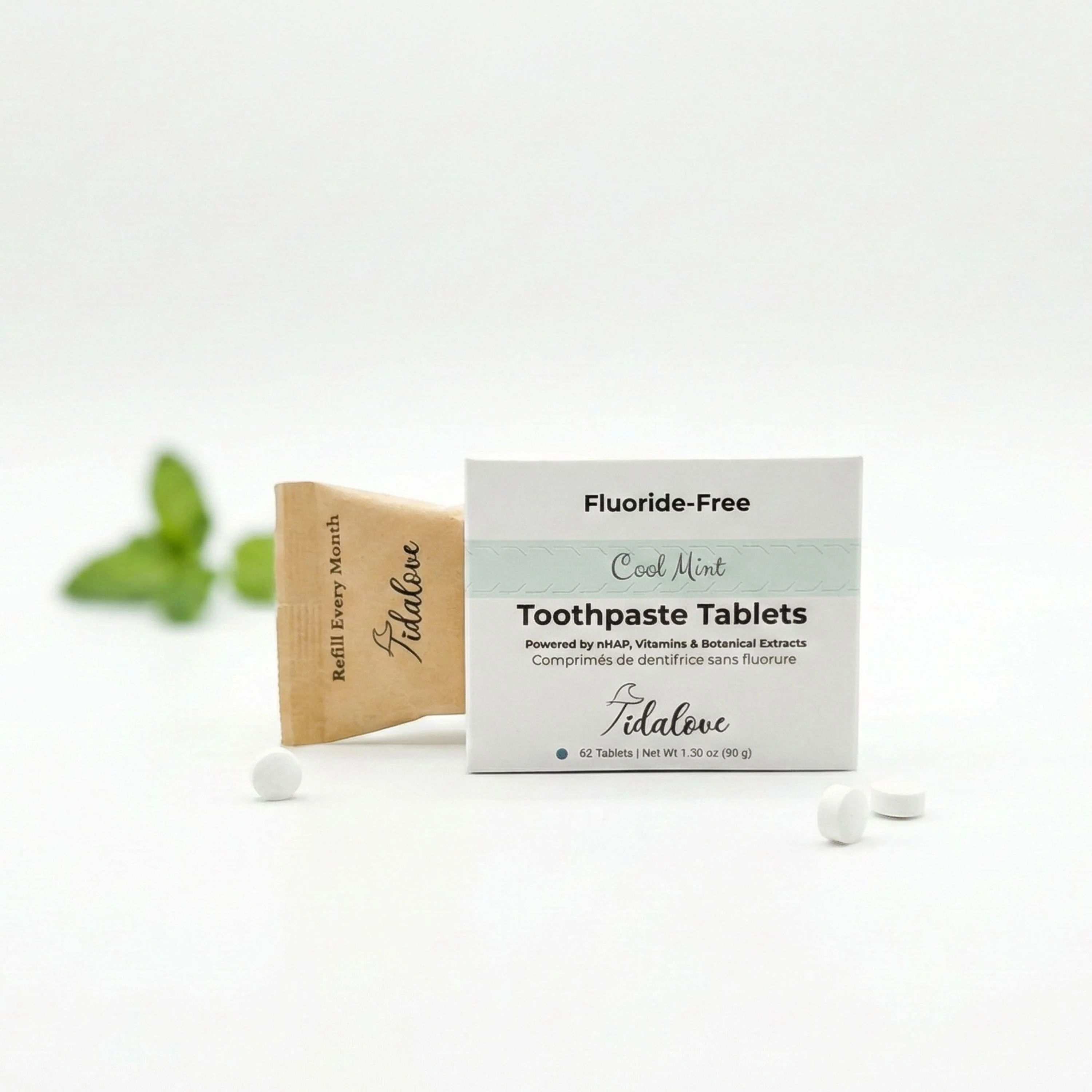 Fluoride-Free Cool Mint Toothpaste Tablets — 1 Month - Image 13