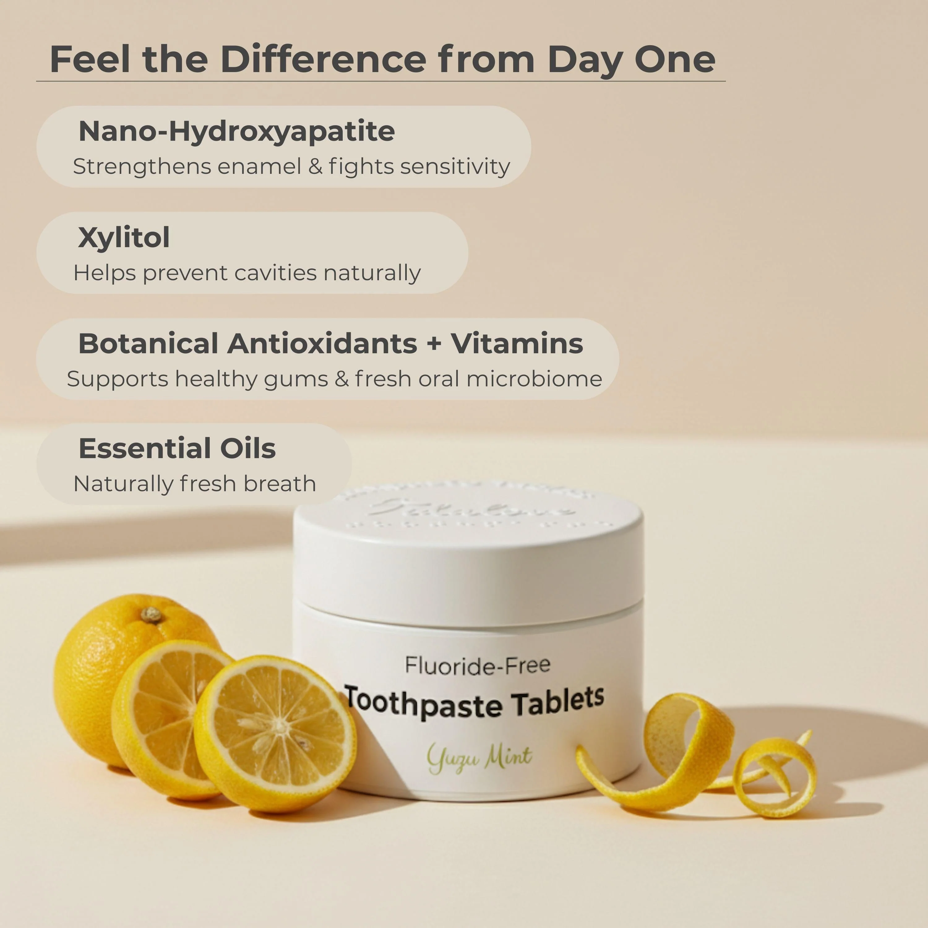Fluoride-Free Yuzu Mint Toothpaste Tablets — 1 Month - Image 3
