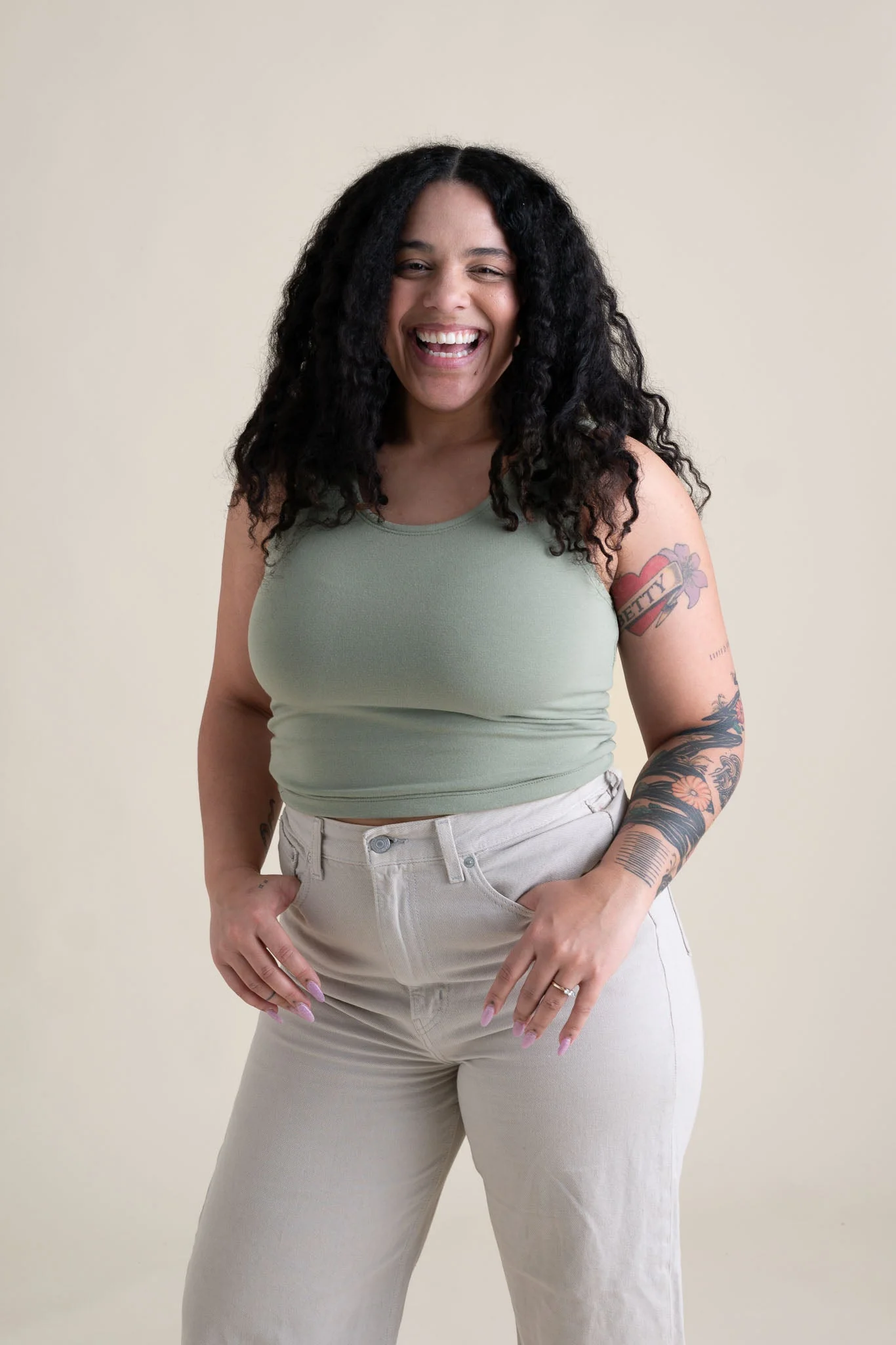 Frances Tank in Pistachio - Image 3