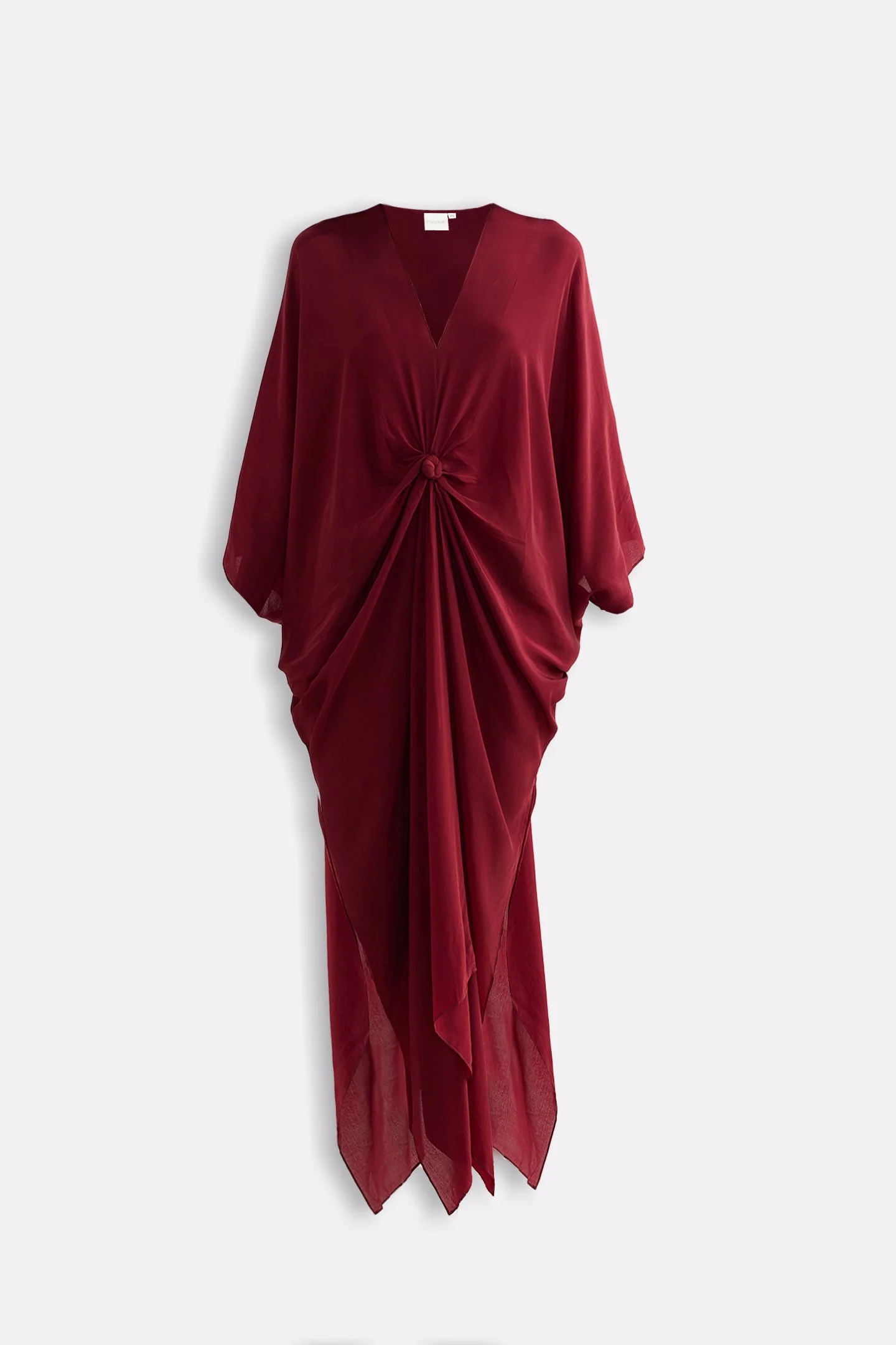 Front Twist Kaftan Dress in Burgundy - Image 9