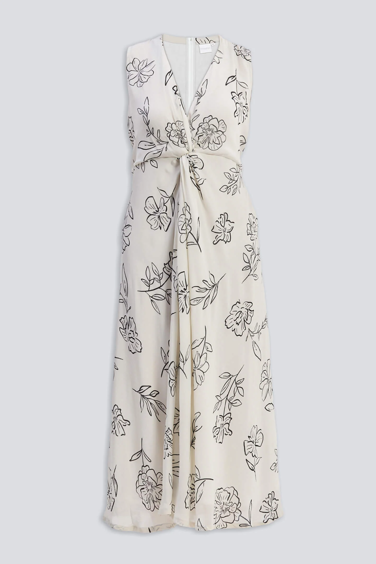 Front Twist Maxi dress in Black Florals - Image 16