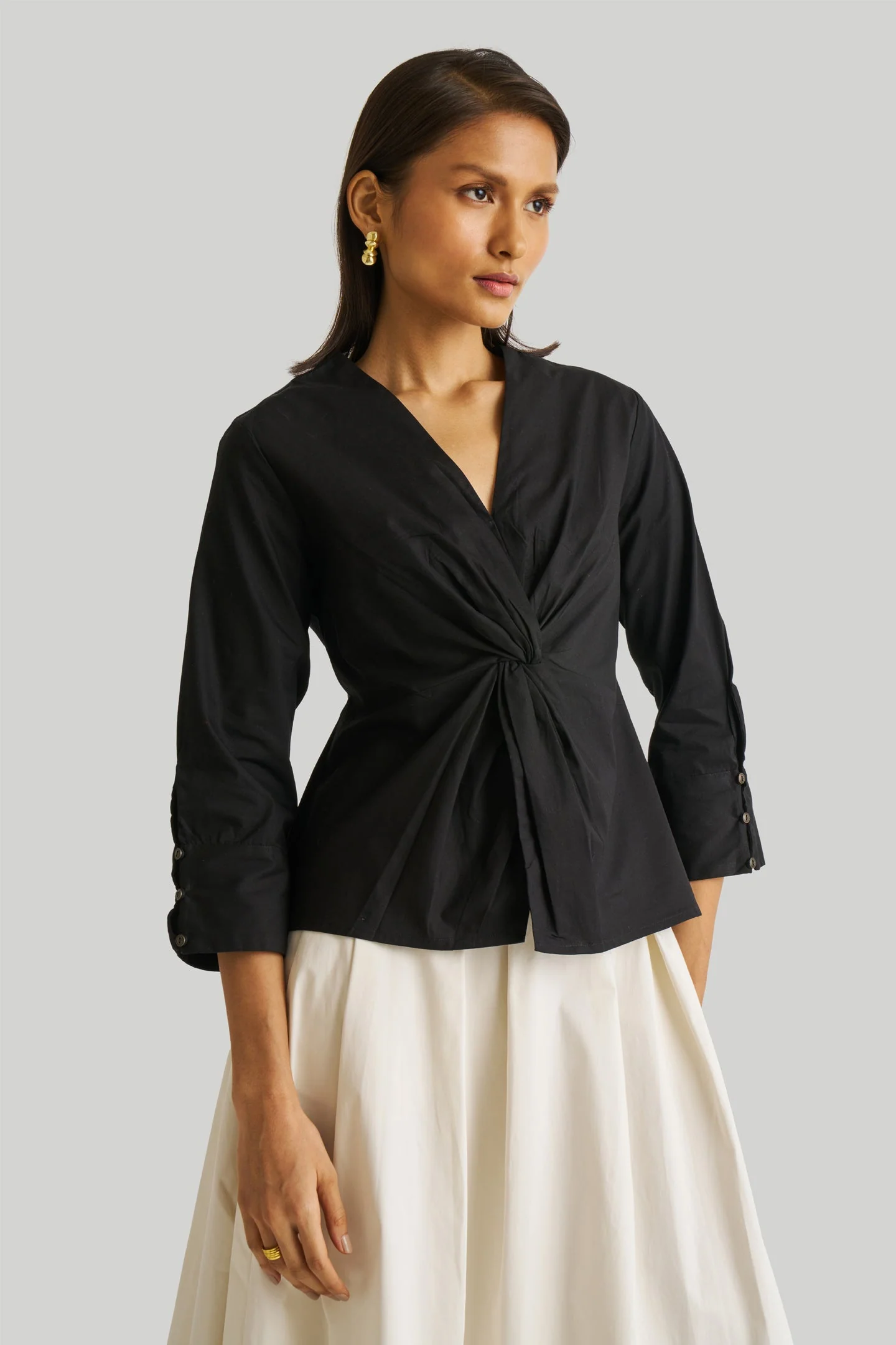 Front Twist Top in Black - Image 4