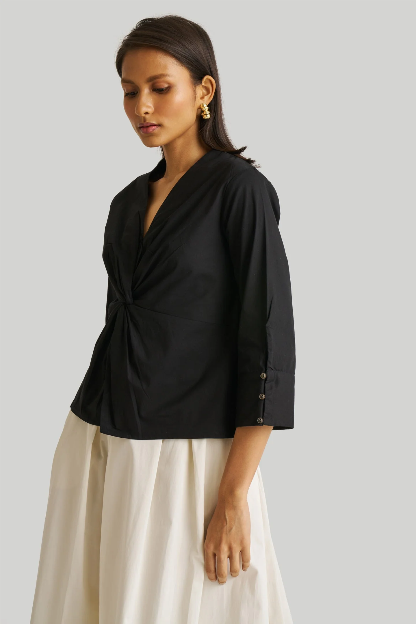 Front Twist Top in Black - Image 6