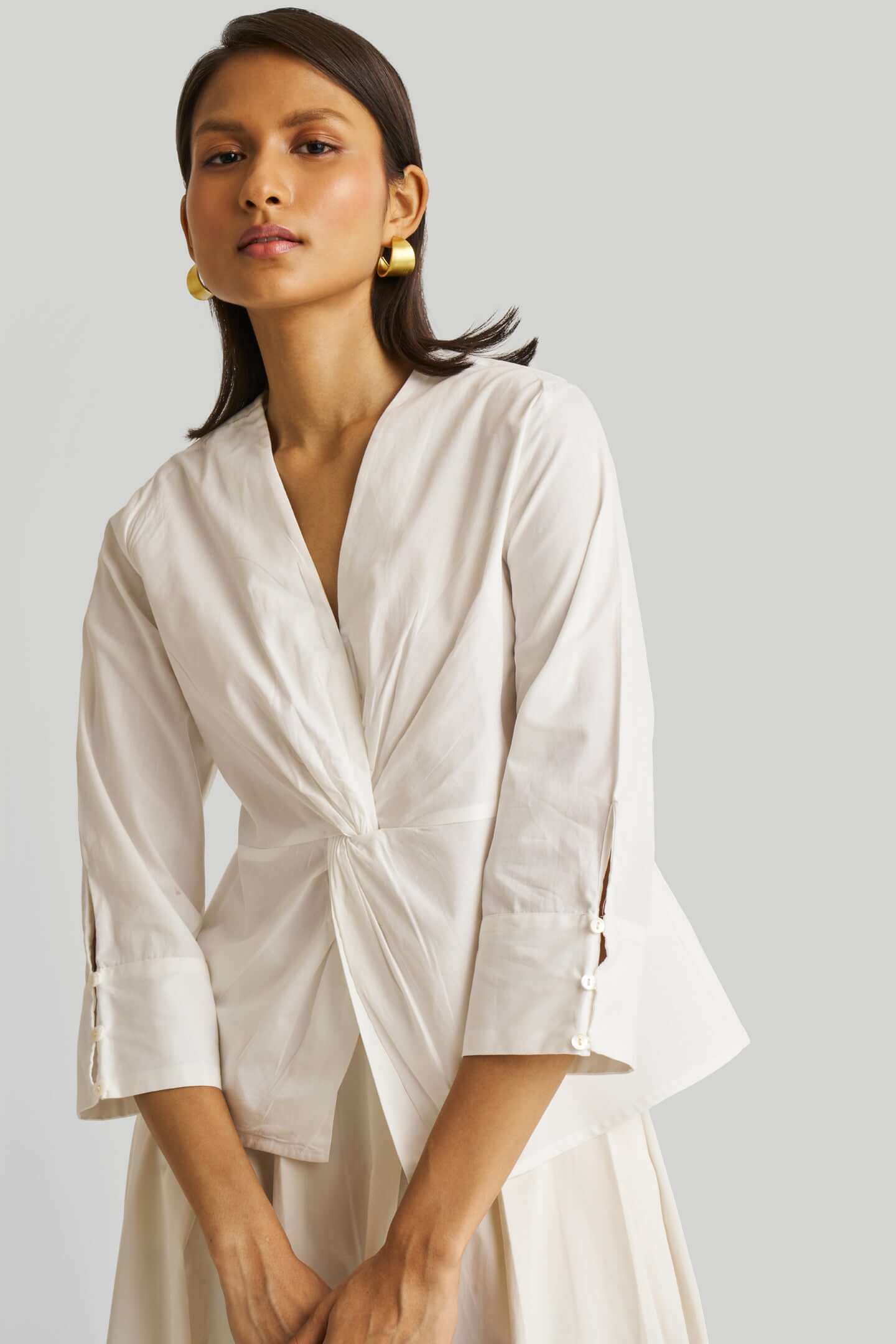Front Twist Top in White - Image 3