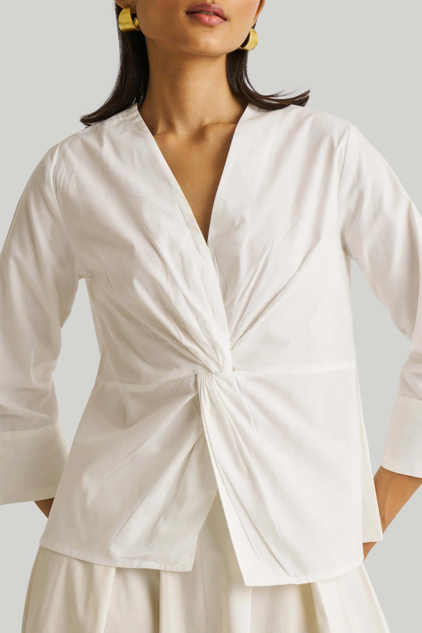 Front Twist Top in White - Image 7