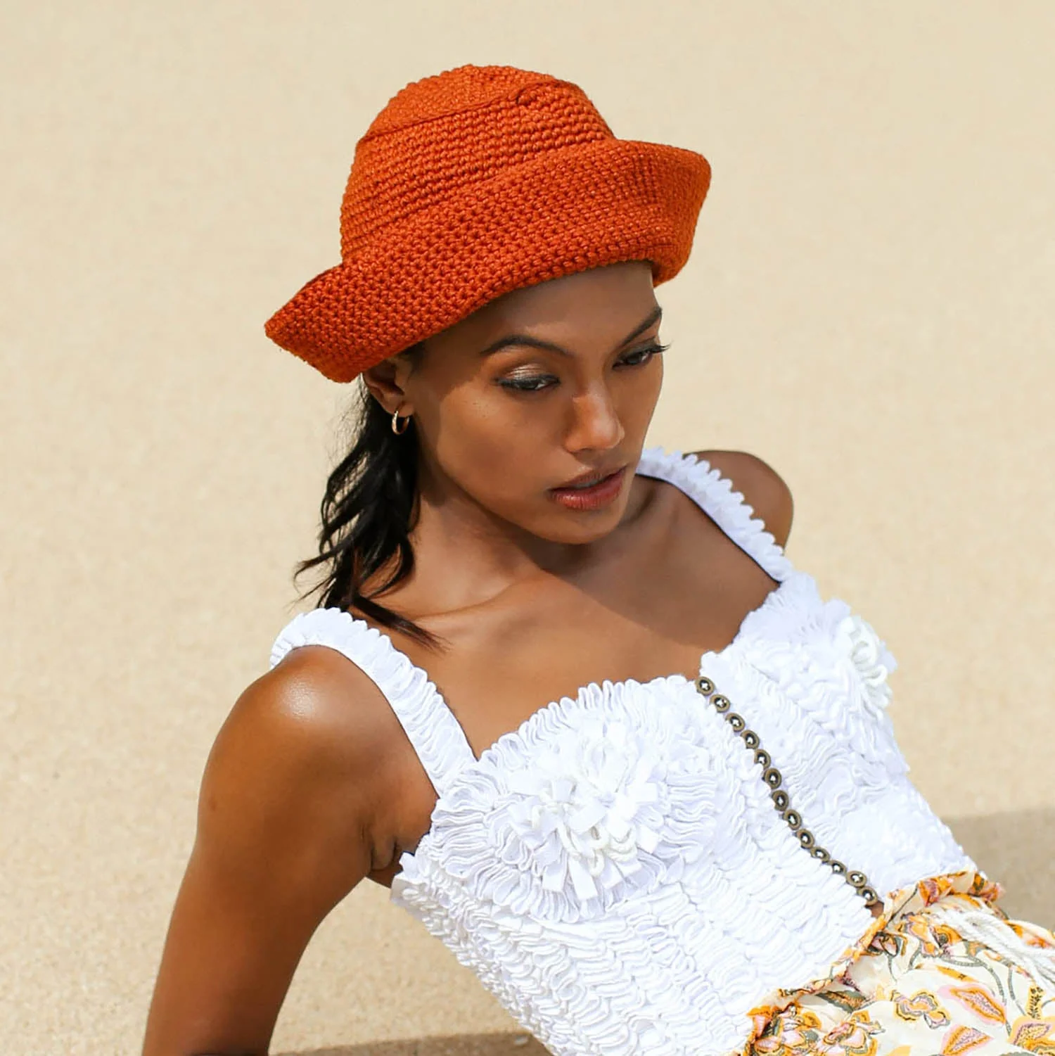 GANI Crochet Hat in Rooibos Tea Brown - Image 3