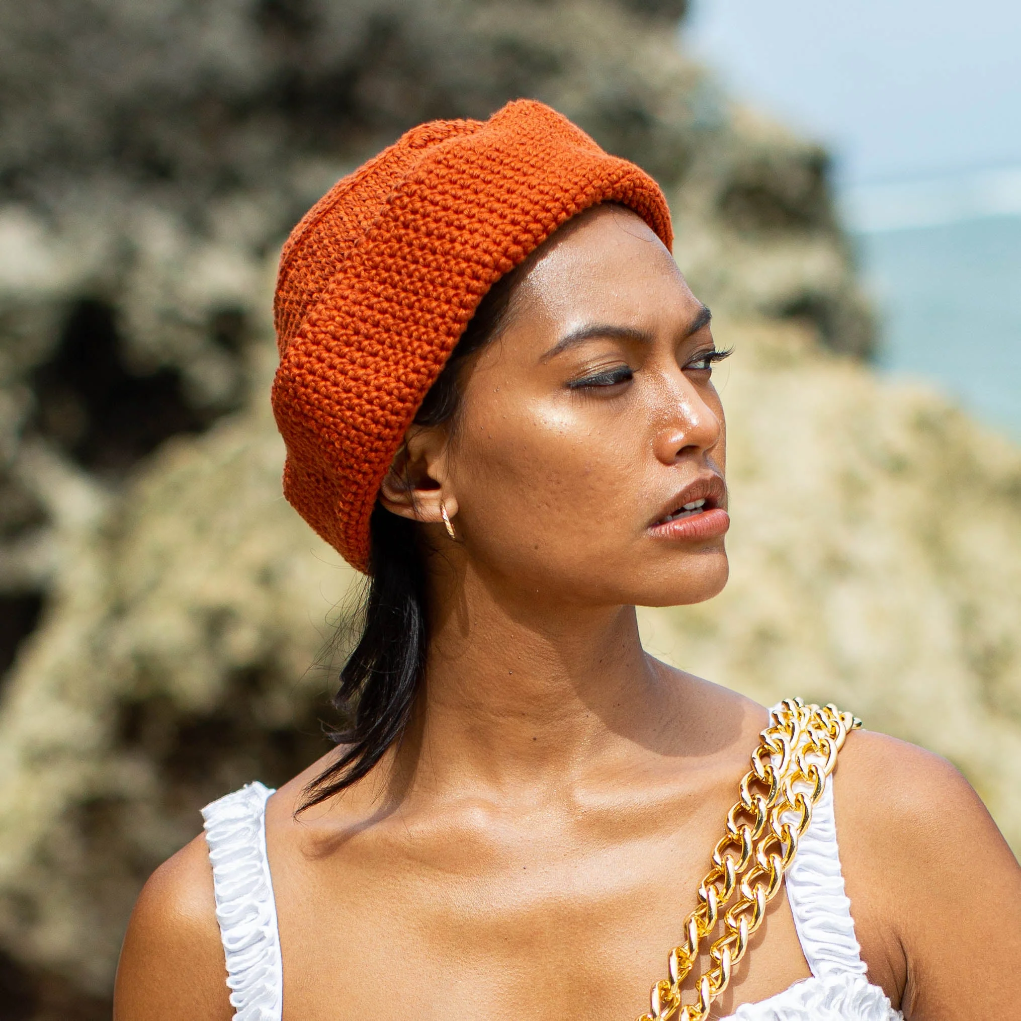 GANI Crochet Hat in Rooibos Tea Brown - Image 4