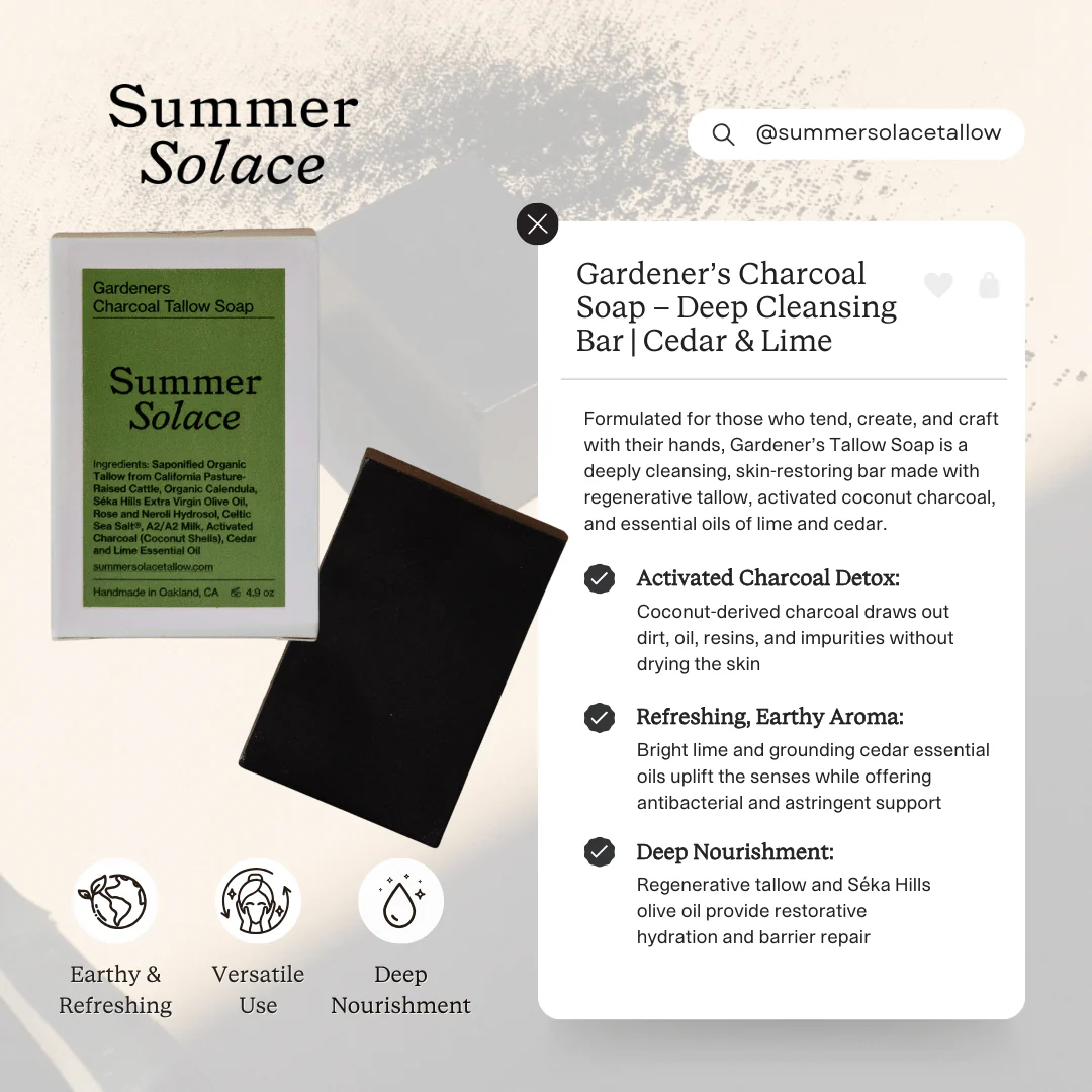 Gardener’s Charcoal Soap – Deep Cleansing Bar | Cedar & Lime - Image 5