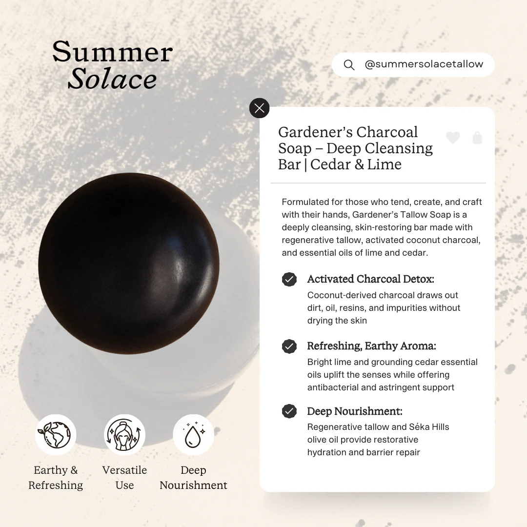 Gardener’s Sphere Soap – Activated Charcoal with Cedar & Lime - Image 6