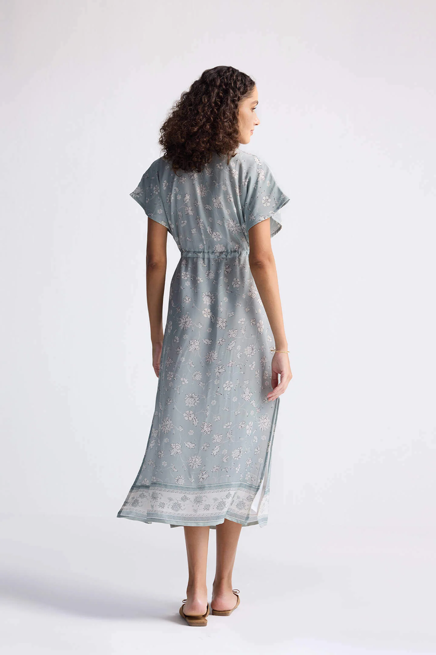 Gathered Maxi Dress in Sage Green - Image 2