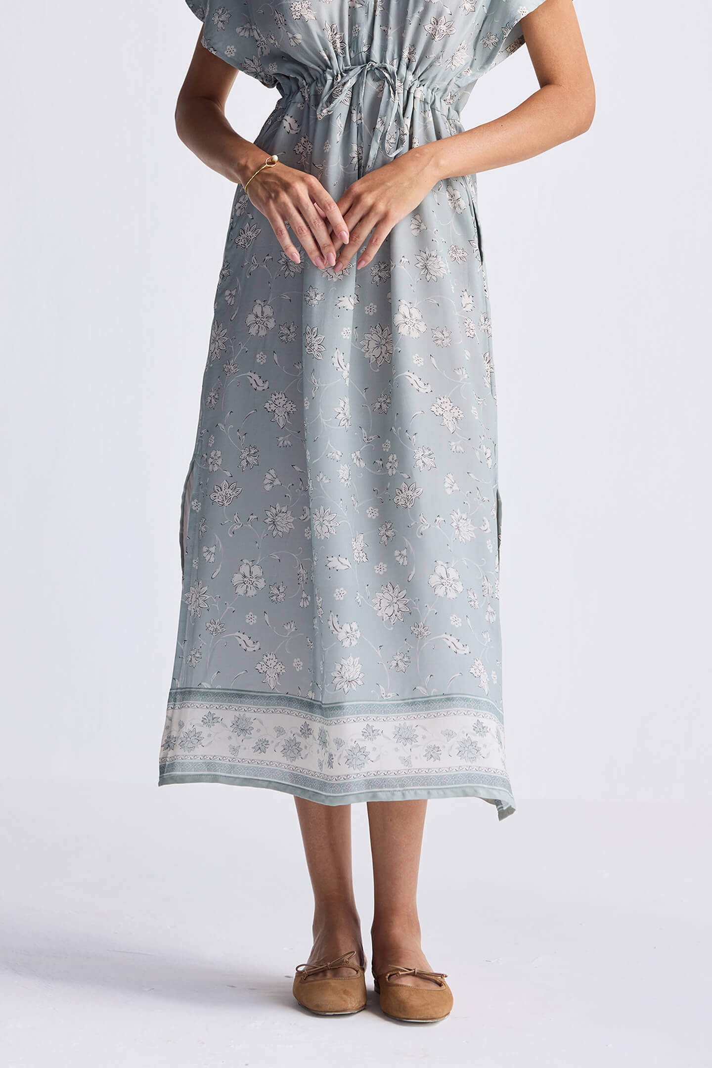 Gathered Maxi Dress in Sage Green - Image 5