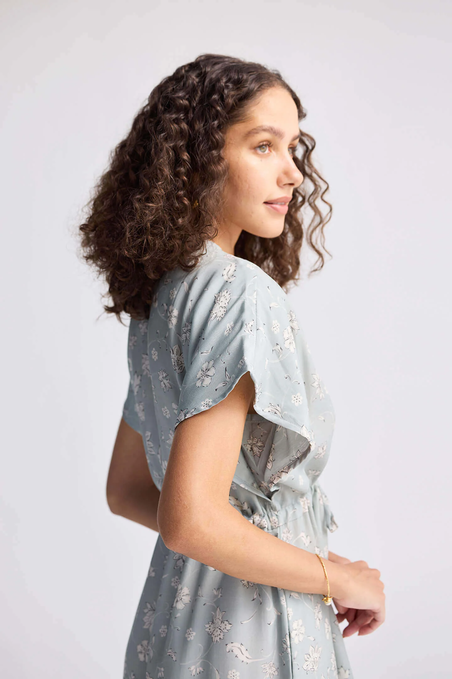Gathered Maxi Dress in Sage Green - Image 6