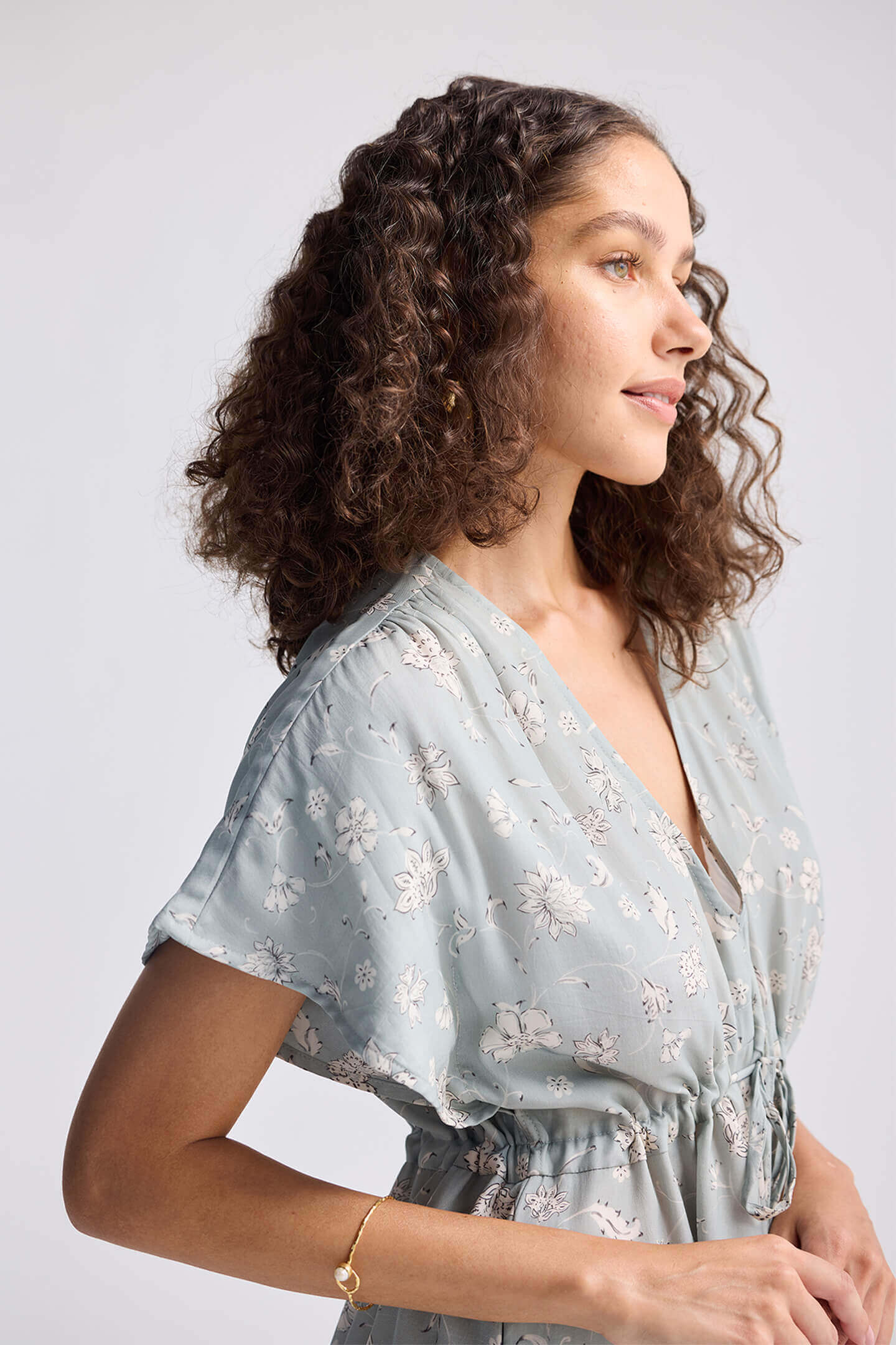 Gathered Maxi Dress in Sage Green - Image 8