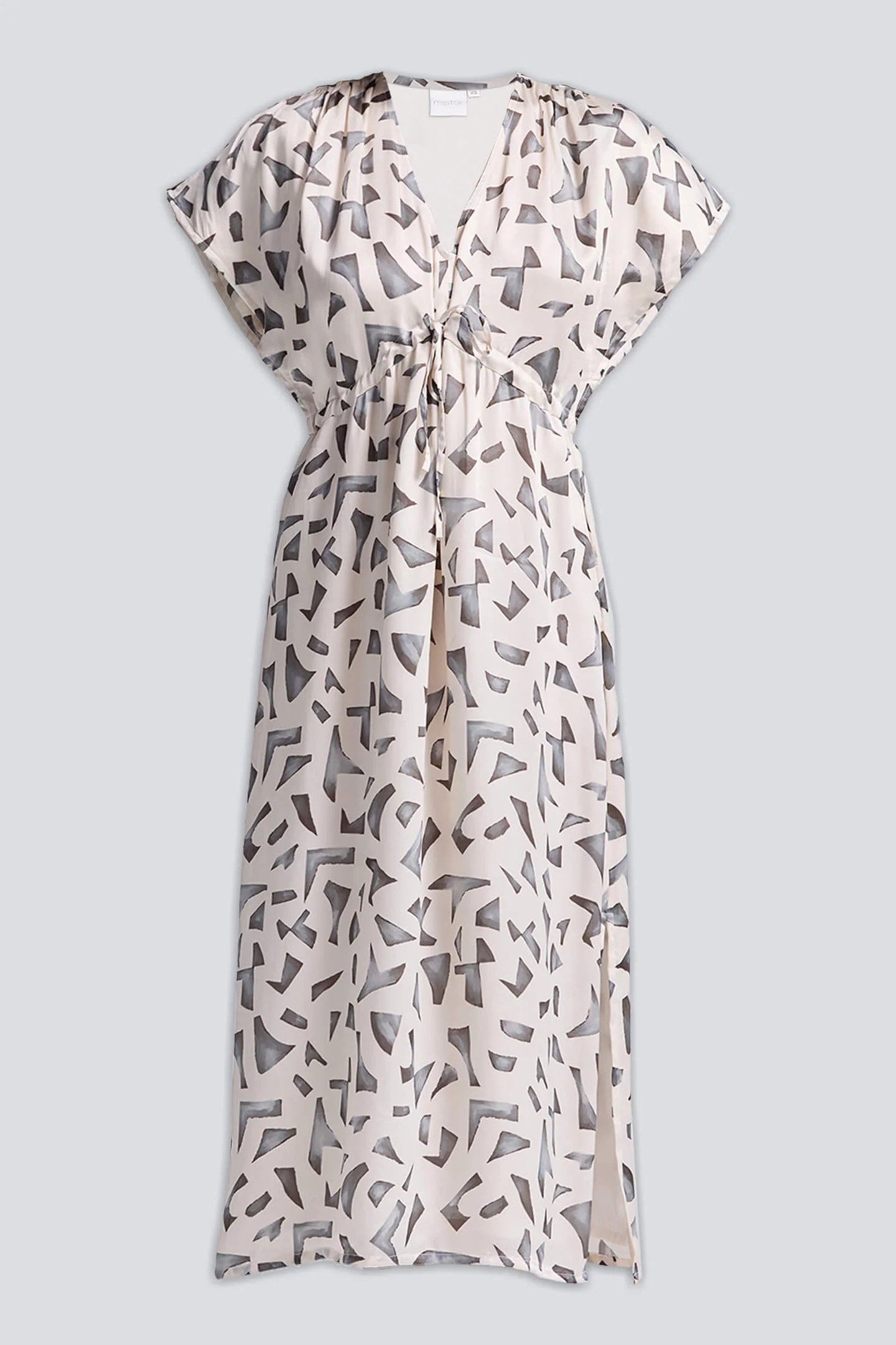 Gathered Maxi Dress with Side Slits in Mosaic - Image 8