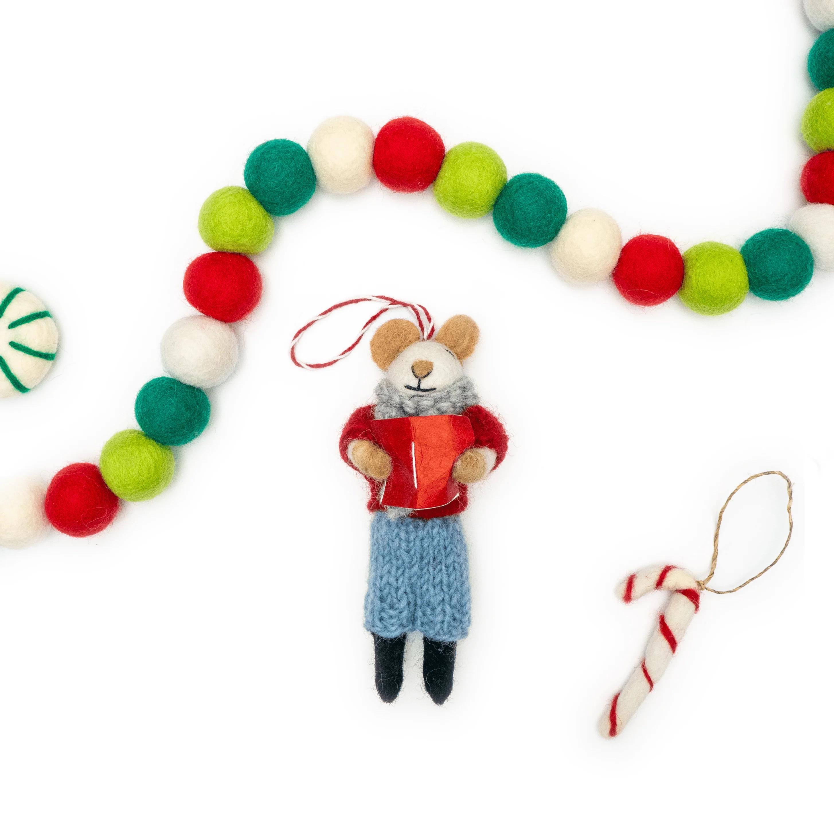 Ginny and Chris Boho Mouse Eco Ornaments - Set of 2 - Image 11