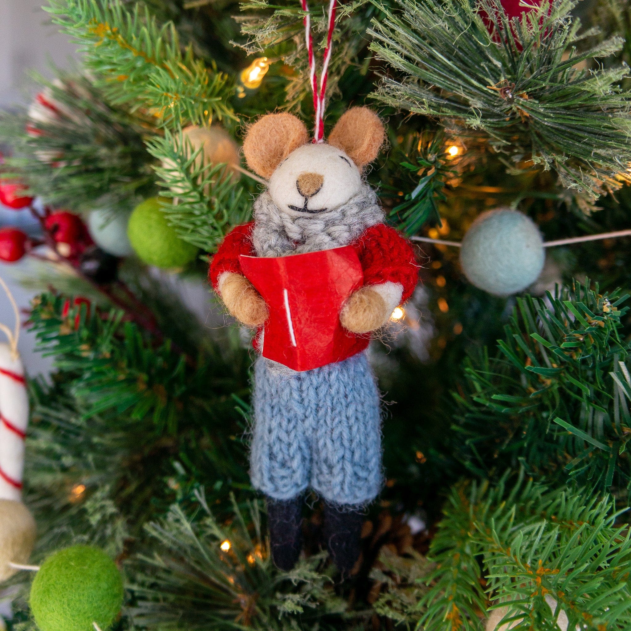 Ginny and Chris Boho Mouse Eco Ornaments - Set of 2 - Image 13