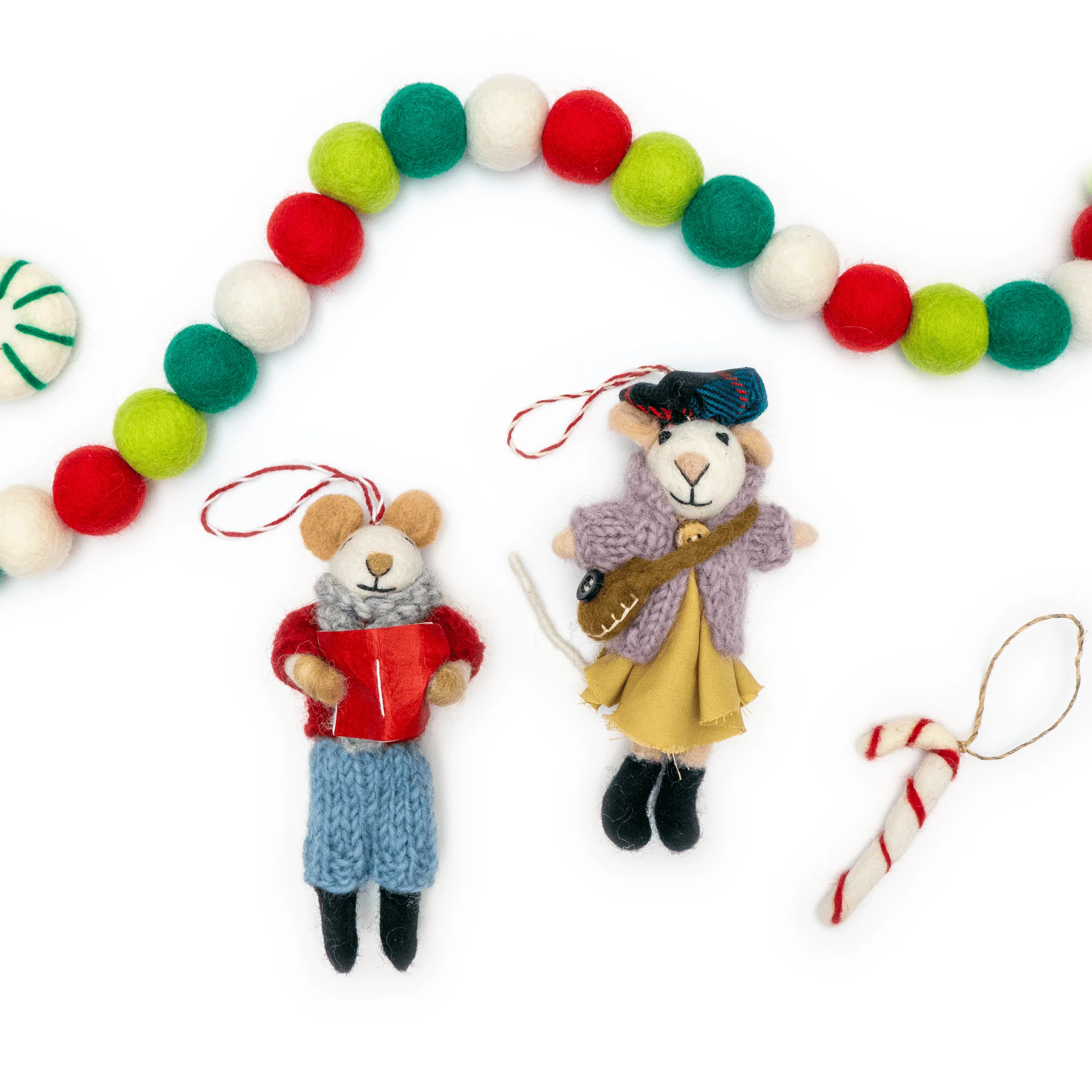 Ginny and Chris Boho Mouse Eco Ornaments - Set of 2 - Image 5