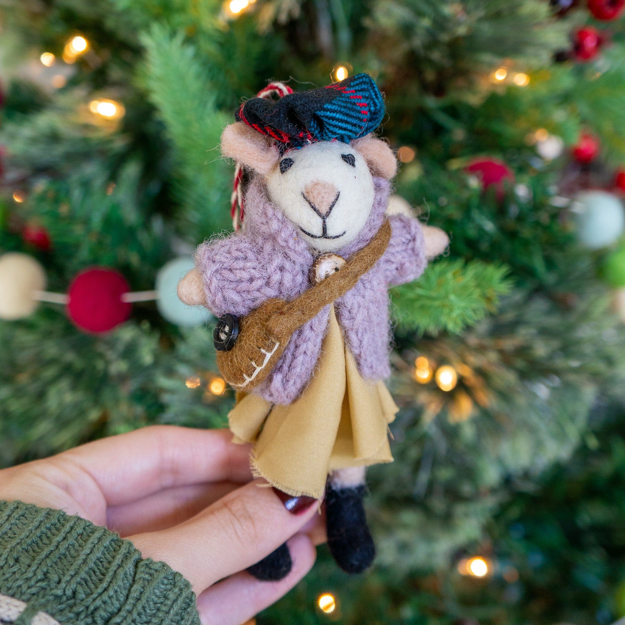 Ginny and Chris Boho Mouse Eco Ornaments - Set of 2 - Image 8
