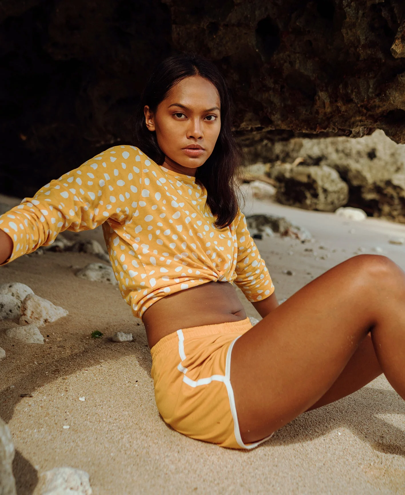 GIRL Seaside Runner Recycled Shorts in Sunflower Yellow - Image 2