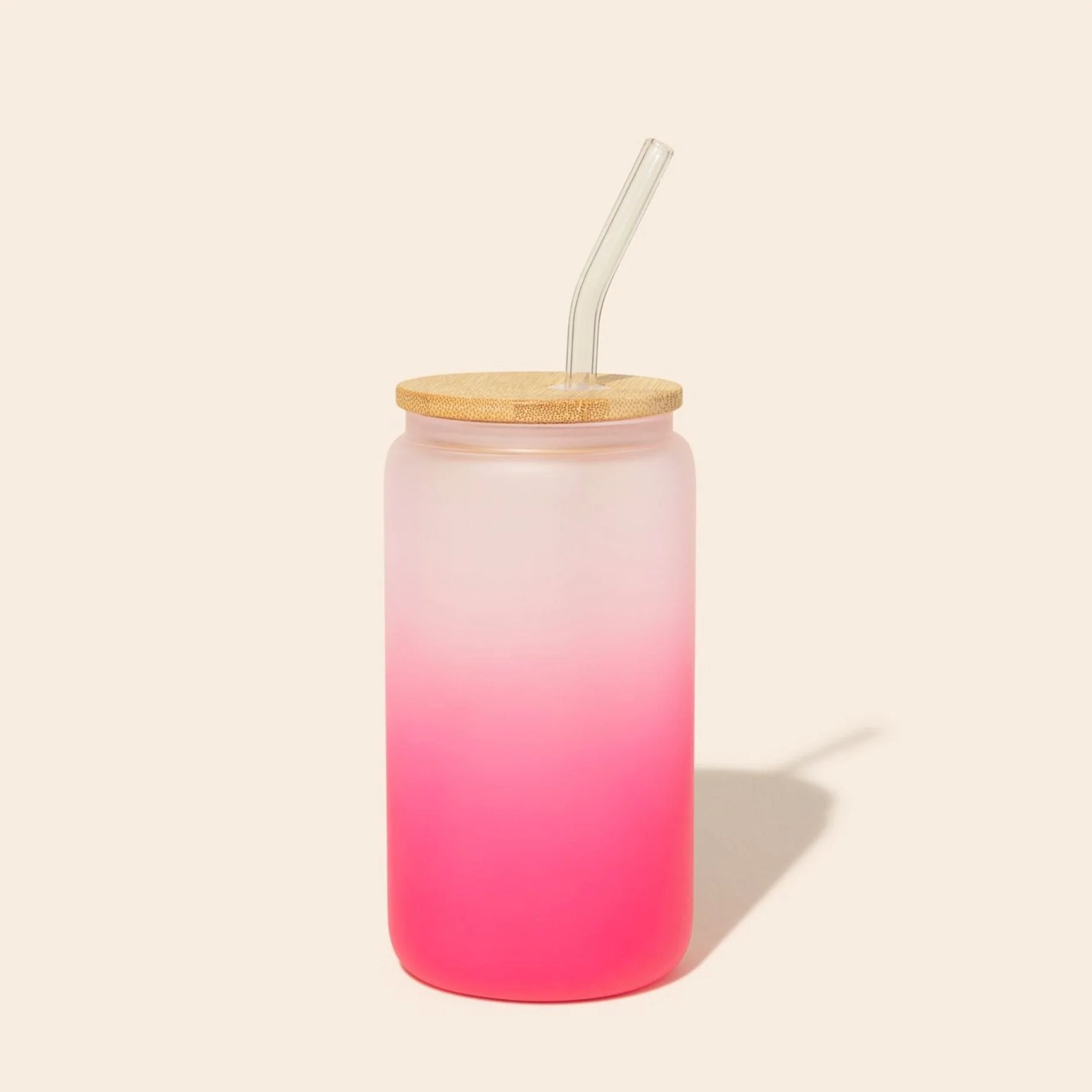 Glass Can Tumbler with Glass Straw - Image 2