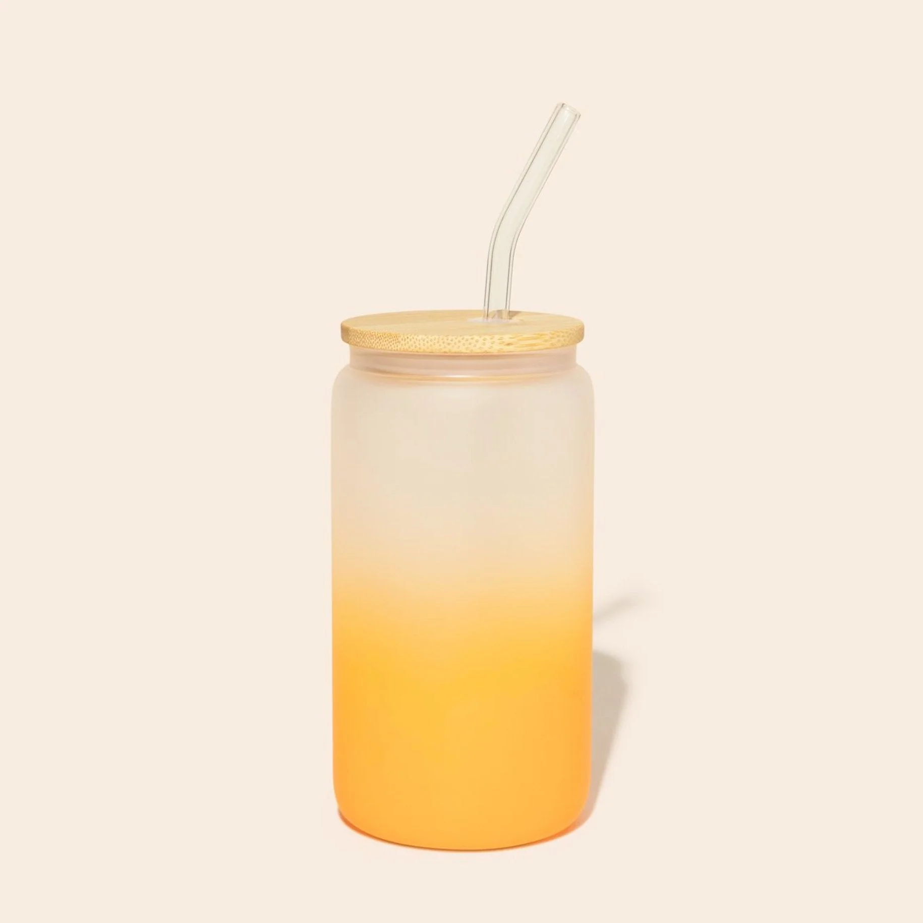 Glass Can Tumbler with Glass Straw - Image 3