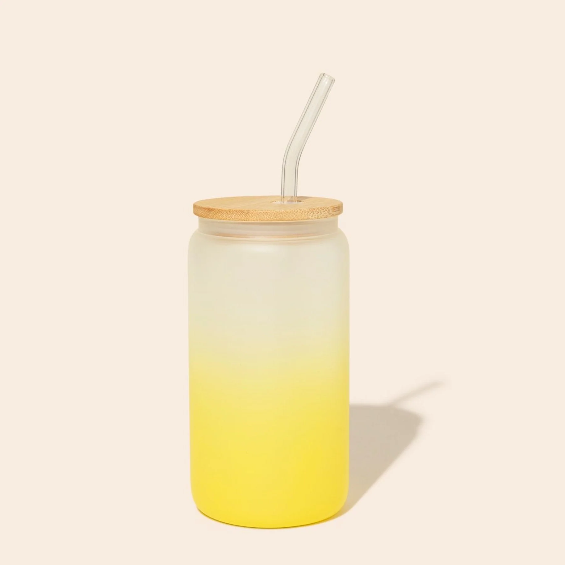 Glass Can Tumbler with Glass Straw - Image 4