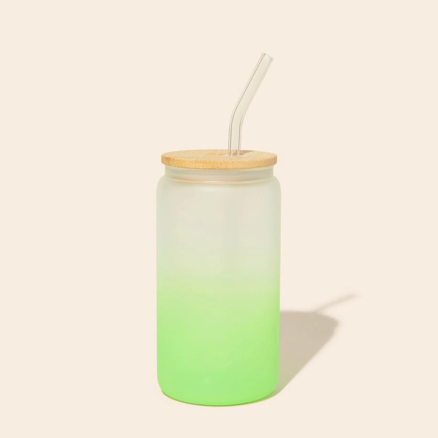 Glass Can Tumbler with Glass Straw - Image 5