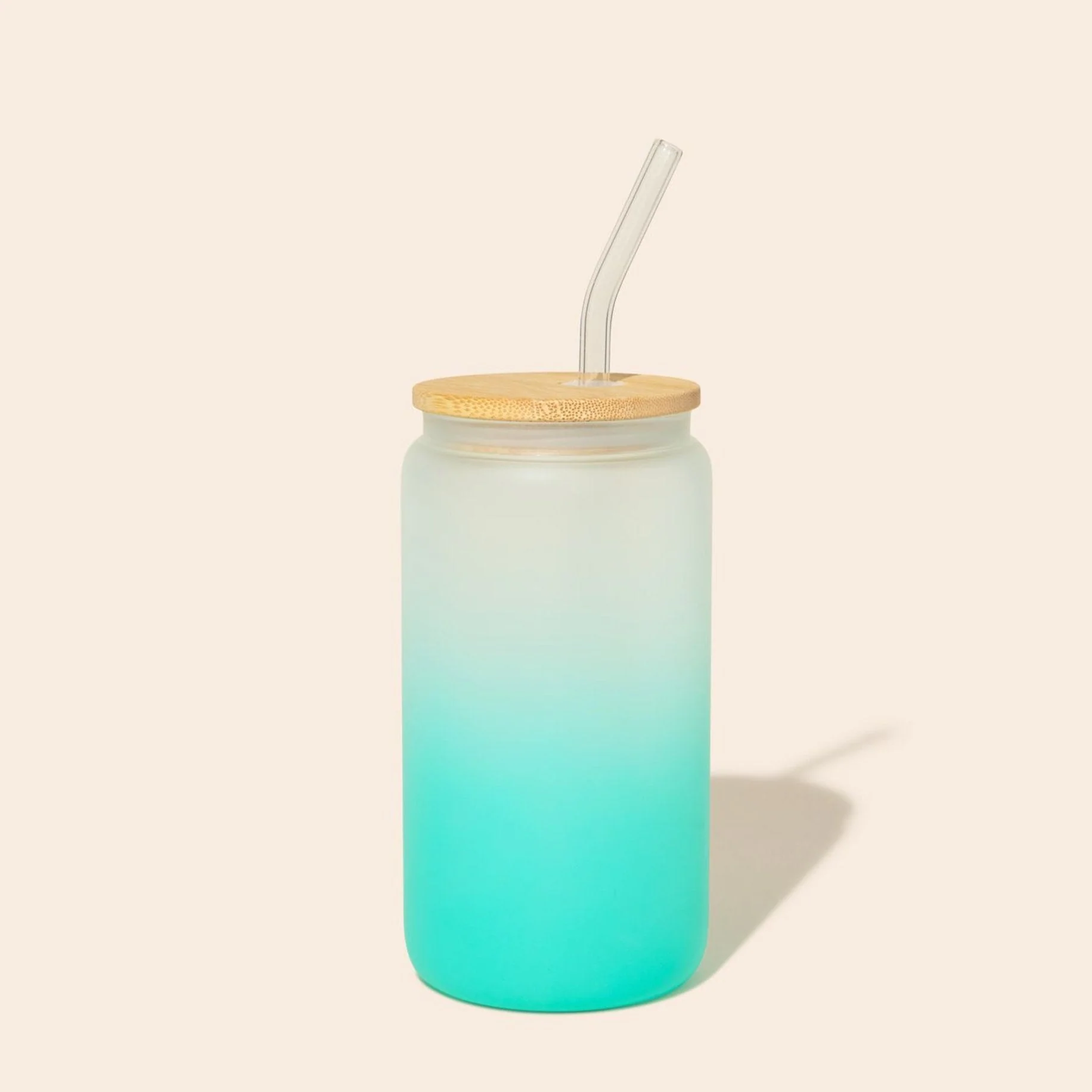 Glass Can Tumbler with Glass Straw - Image 6
