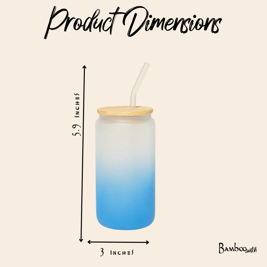 Glass Can Tumbler with Glass Straw - Image 9