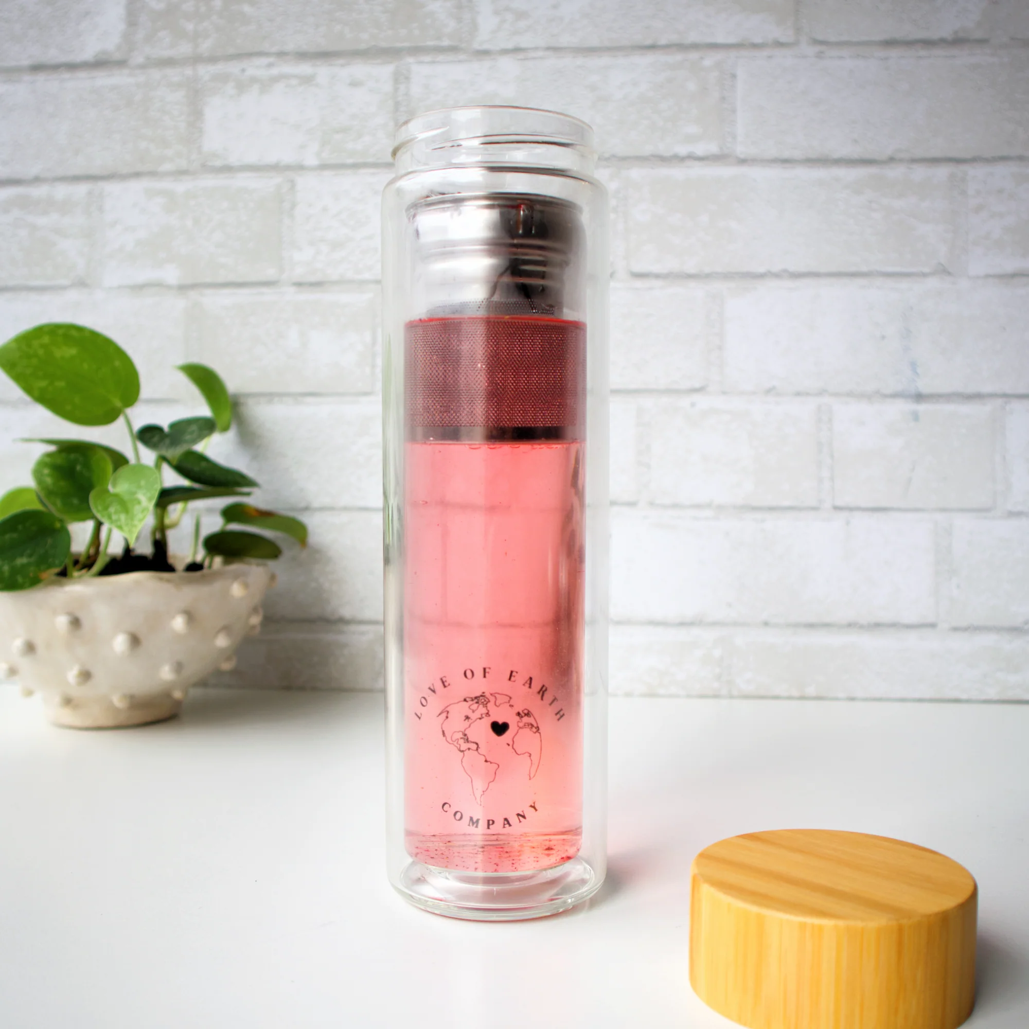 Glass Tea + Coffee Infuser Bottle - Image 2