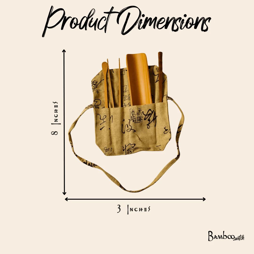 Gongfu Bamboo Tea Tools With Pouch - Image 3