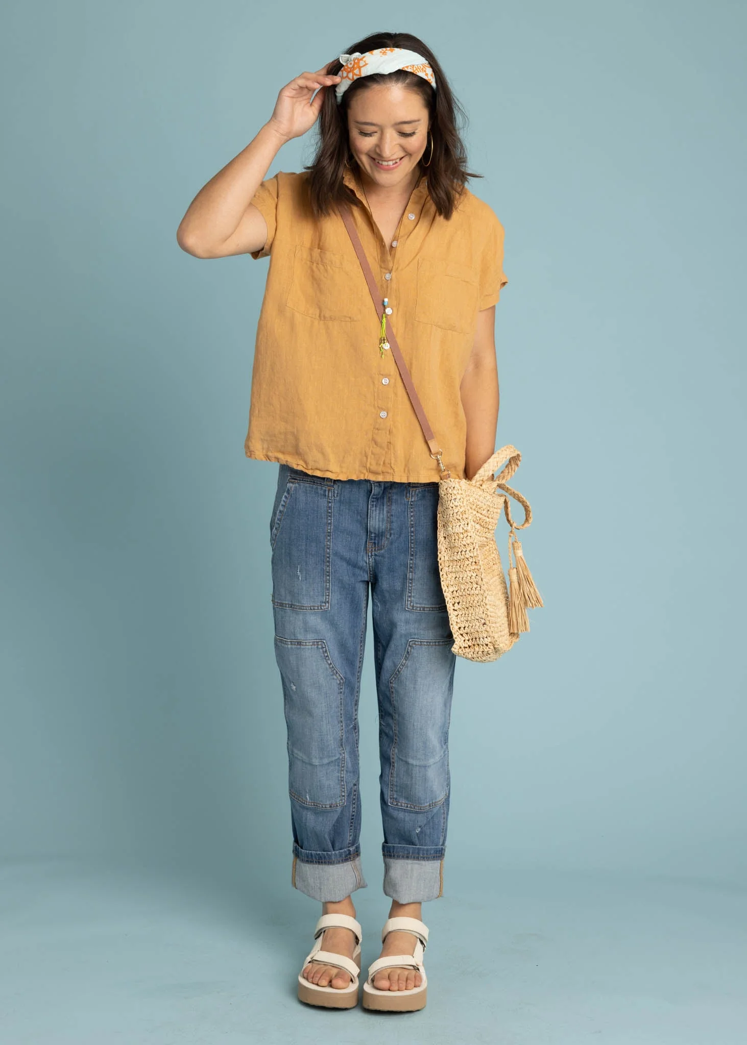 Good Boyfriend Linen Short Sleeve Shirt - Baked Clay - Image 2