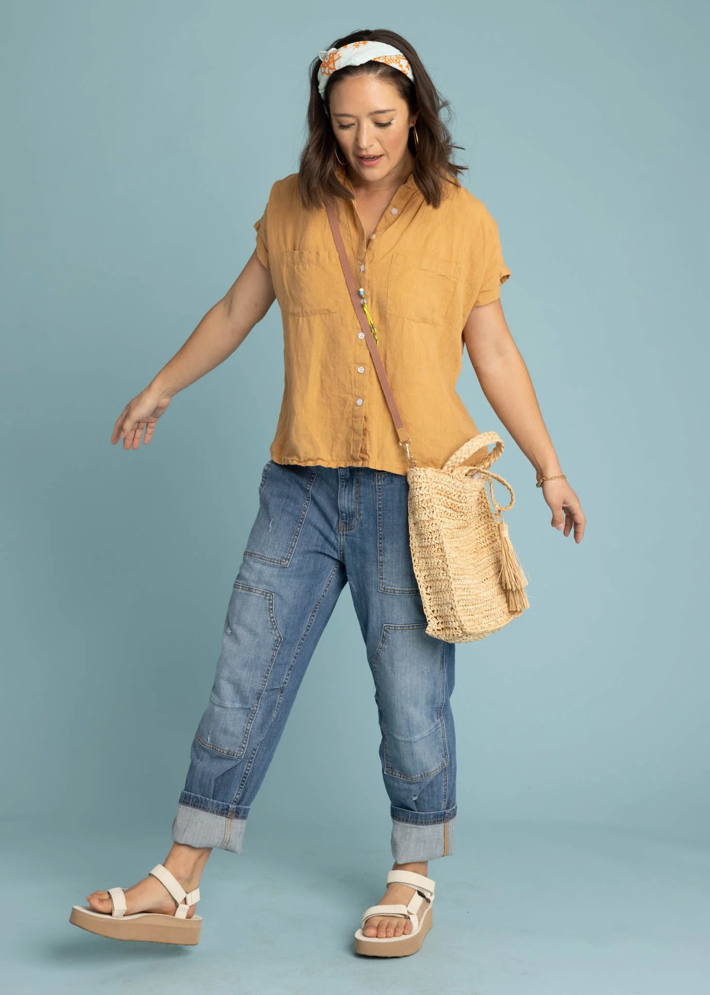 Good Boyfriend Linen Short Sleeve Shirt - Baked Clay - Image 4