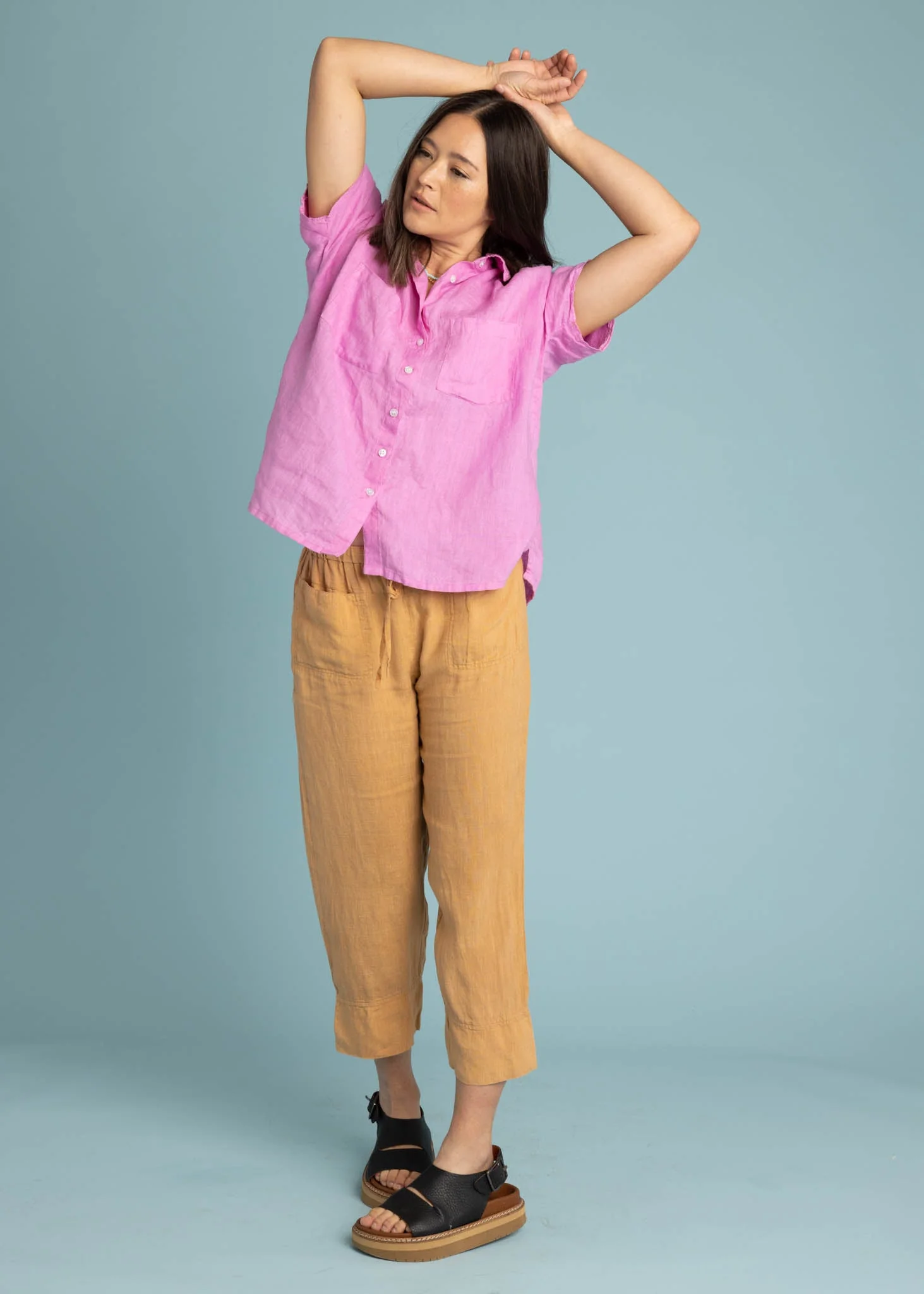 Good Boyfriend Linen Short Sleeve Shirt - Dhalia - Image 2