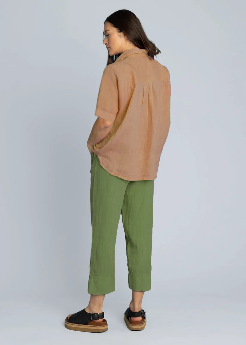Good Boyfriend Linen Short Sleeve Shirt - Mocha - Image 3