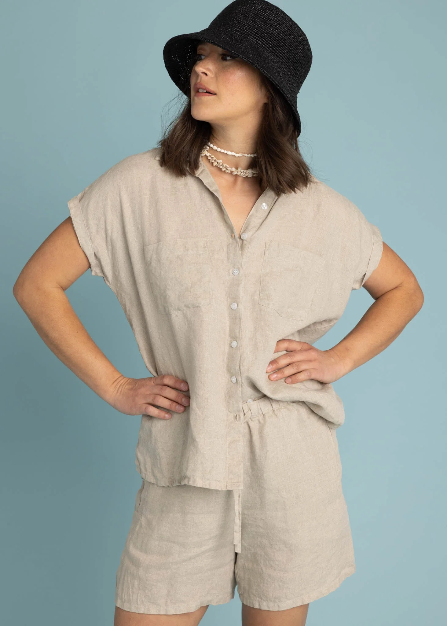 Good Boyfriend Linen Short Sleeve Shirt - Natural Flax - Image 3