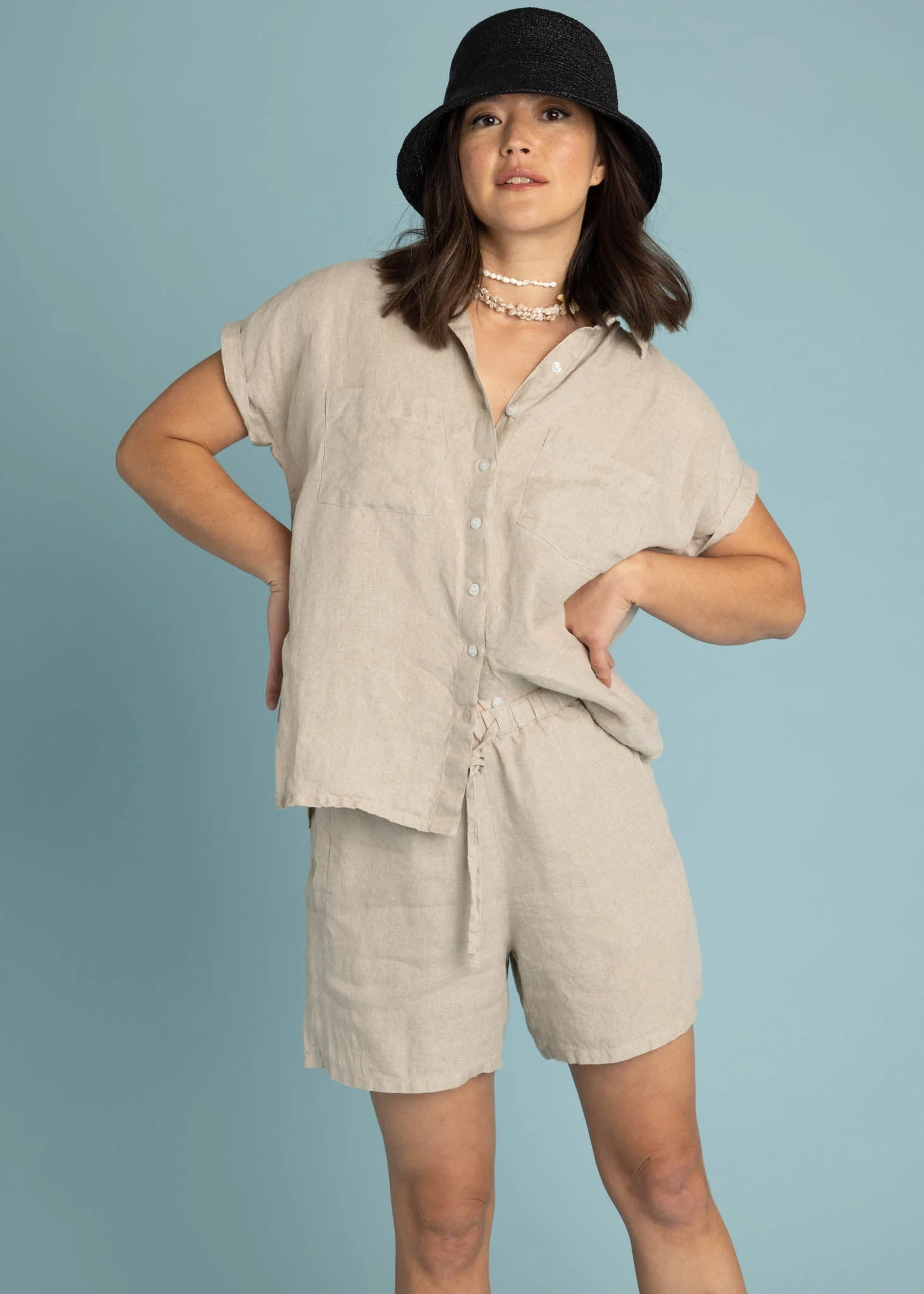 Good Boyfriend Linen Short Sleeve Shirt - Natural Flax - Image 4