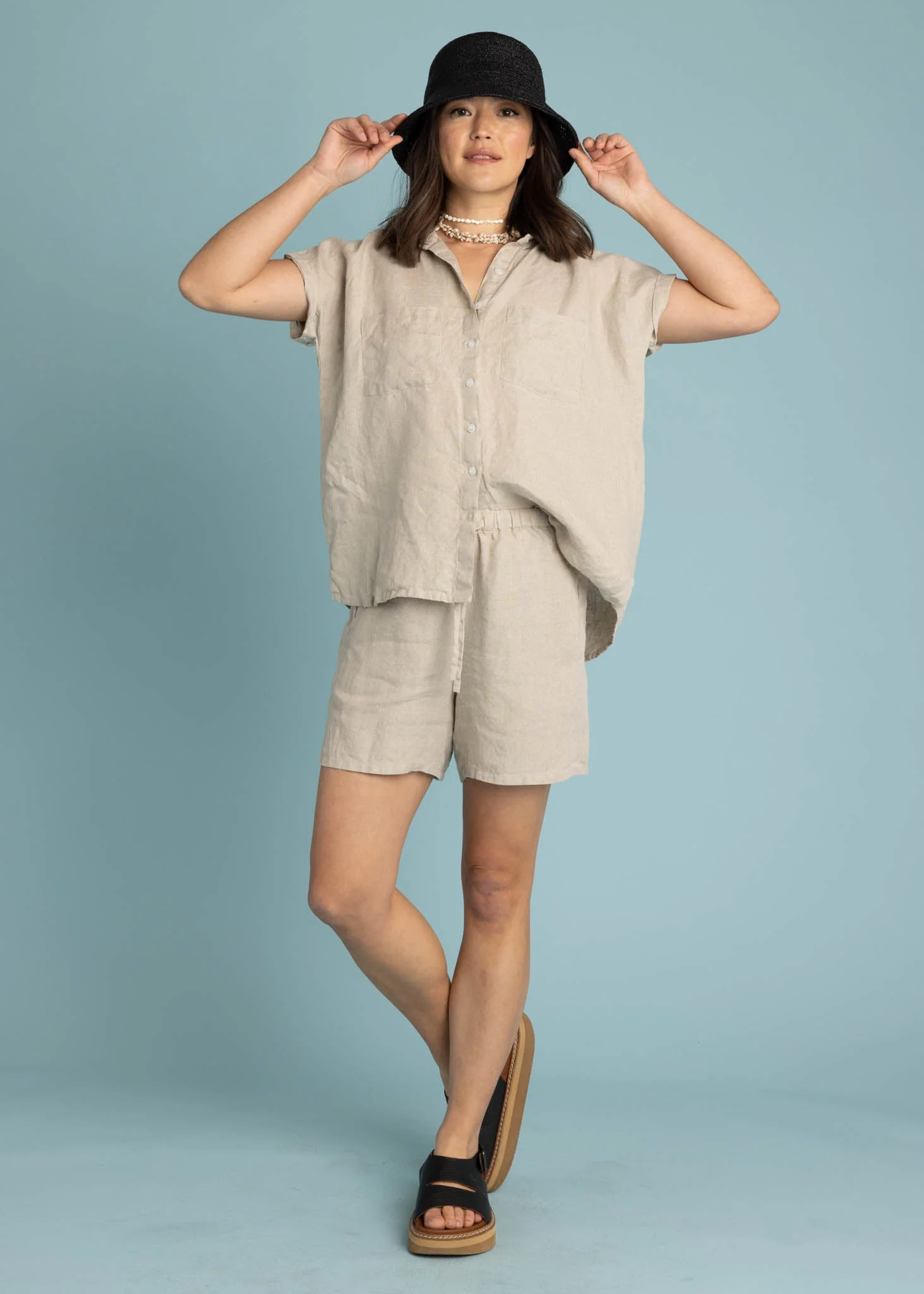 Good Boyfriend Linen Short Sleeve Shirt - Natural Flax - Image 6