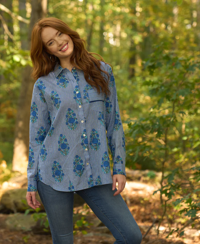 Good Boyfriend Shirt - Avalon Floral Coastal Blue - Image 2