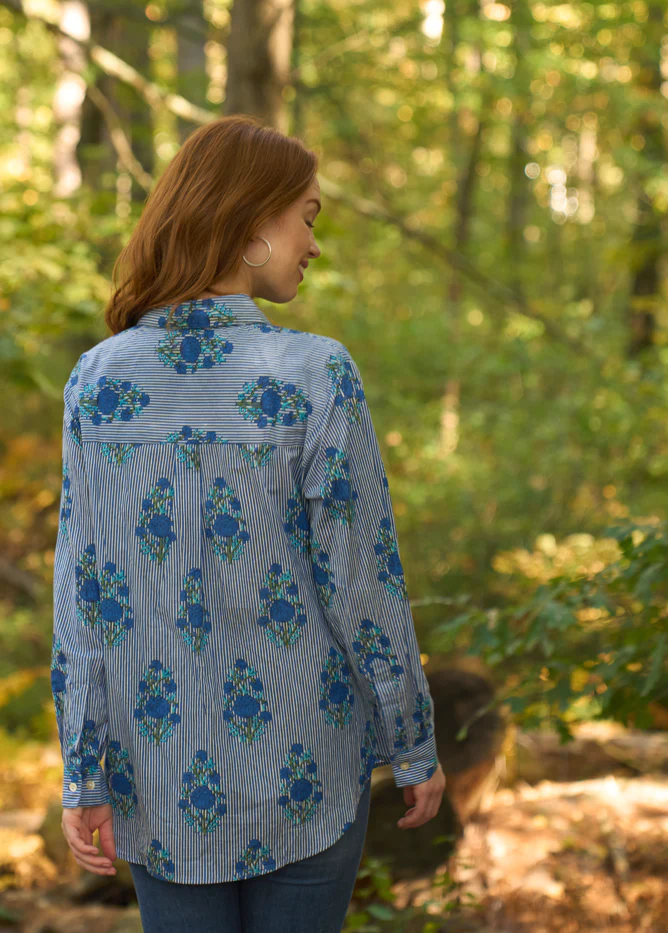 Good Boyfriend Shirt - Avalon Floral Coastal Blue - Image 3