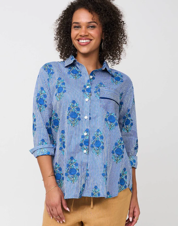 Good Boyfriend Shirt - Avalon Floral Coastal Blue - Image 6