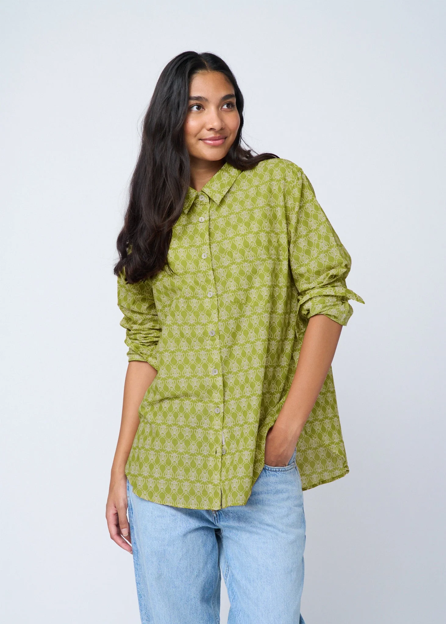 Good Boyfriend Shirt - Bee Happy Olive - Image 2