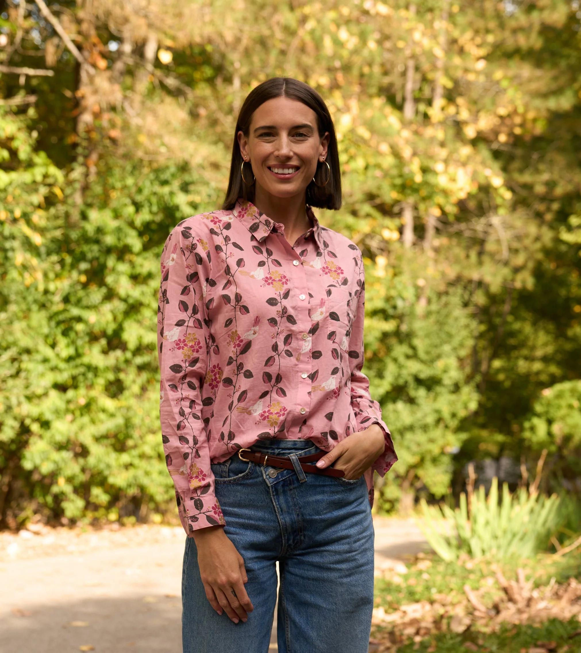 Good Boyfriend Shirt - Birdie On A Vine Blush - Image 2