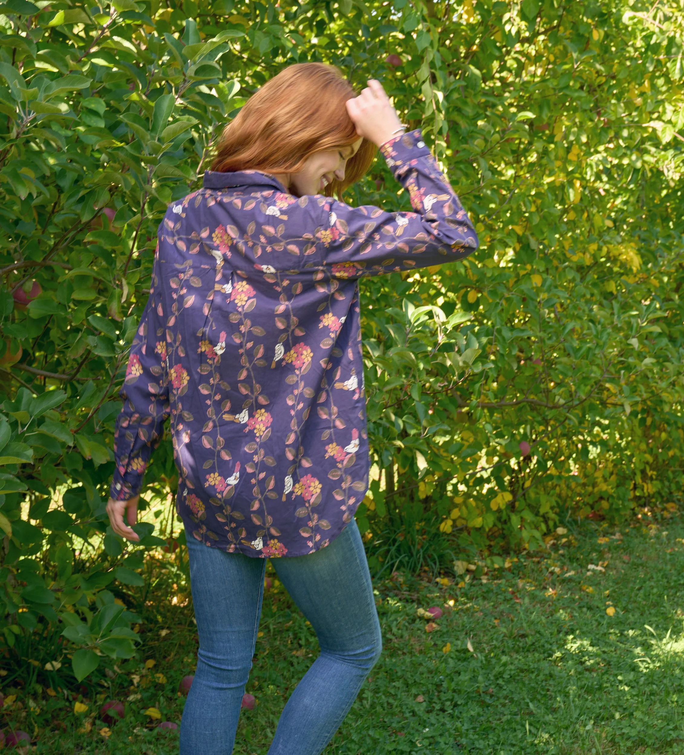 Good Boyfriend Shirt - Birdie On A Vine Navy - Image 4
