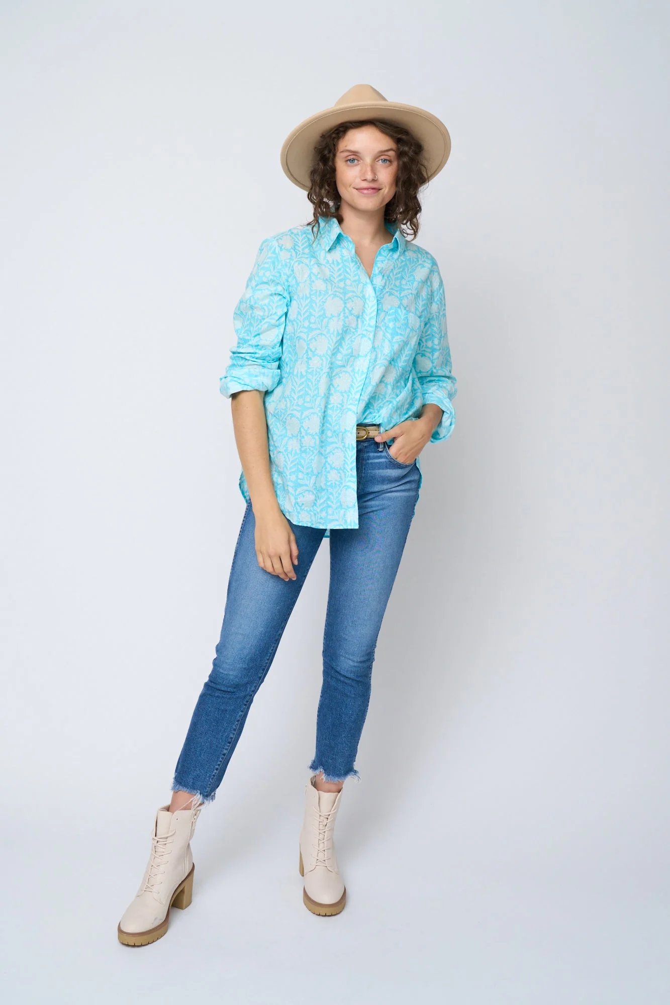 Good Boyfriend Shirt - Capri Floral Cerulean - Image 10