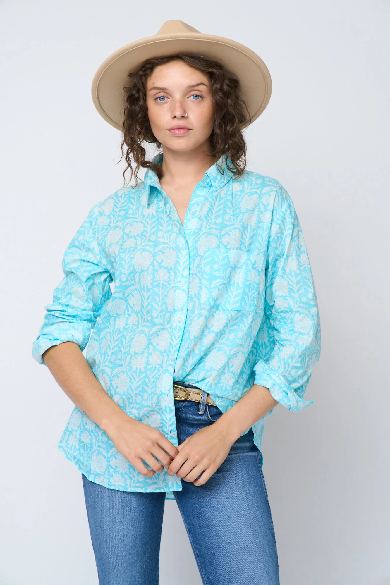 Good Boyfriend Shirt - Capri Floral Cerulean - Image 11