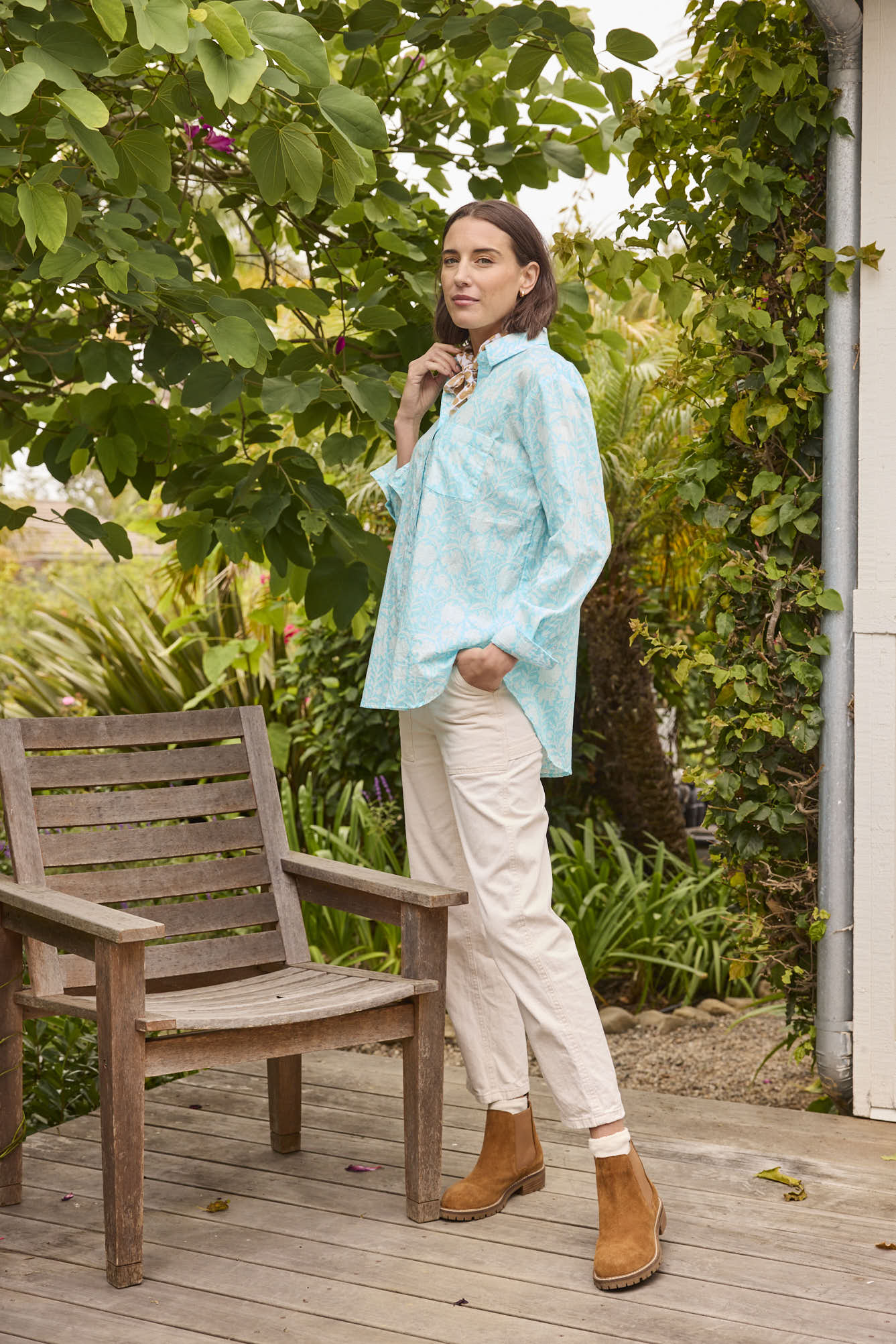 Good Boyfriend Shirt - Capri Floral Cerulean - Image 3