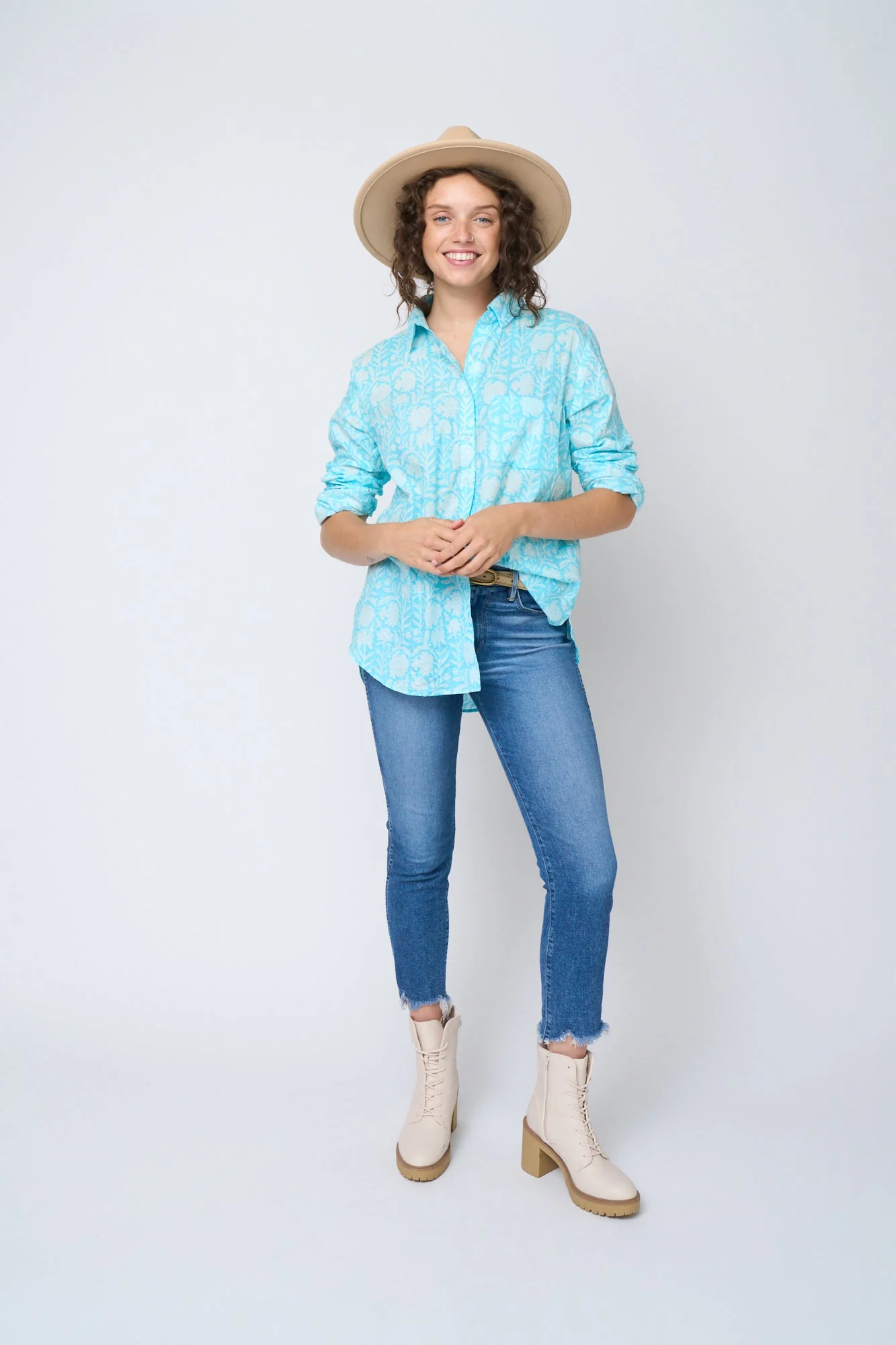 Good Boyfriend Shirt - Capri Floral Cerulean - Image 9