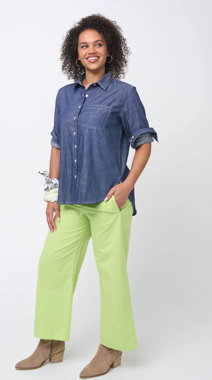 Good Boyfriend Shirt - Chambray Dark Denim Wash - Image 2