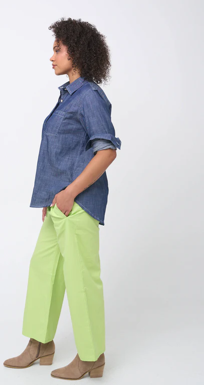Good Boyfriend Shirt - Chambray Dark Denim Wash - Image 3